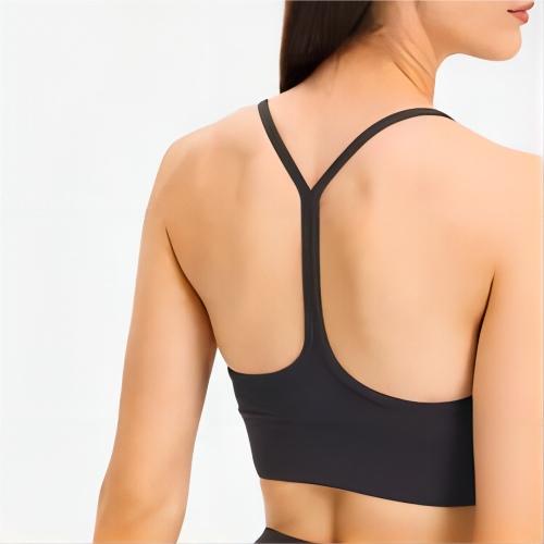 High Elastic Solid Backless Sports Bra