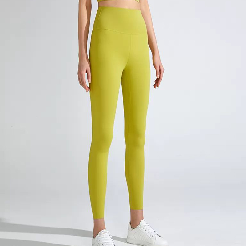 Pantalones ajustados de yoga para mujer con control de barriga de color sólido al por mayor-C1004