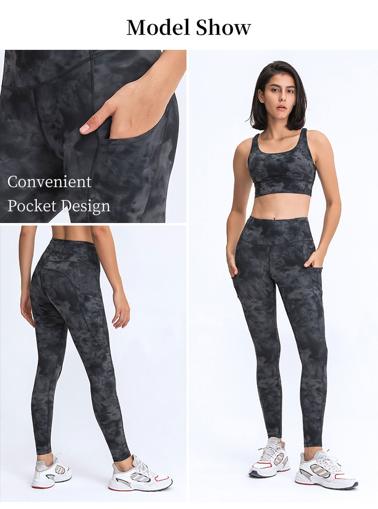 Highly Elastic Eco-Friendly Camo Ladies Gym Leggings