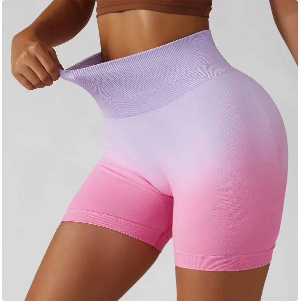 Gradient Color Quick Drying Seamless Exercise Shorts