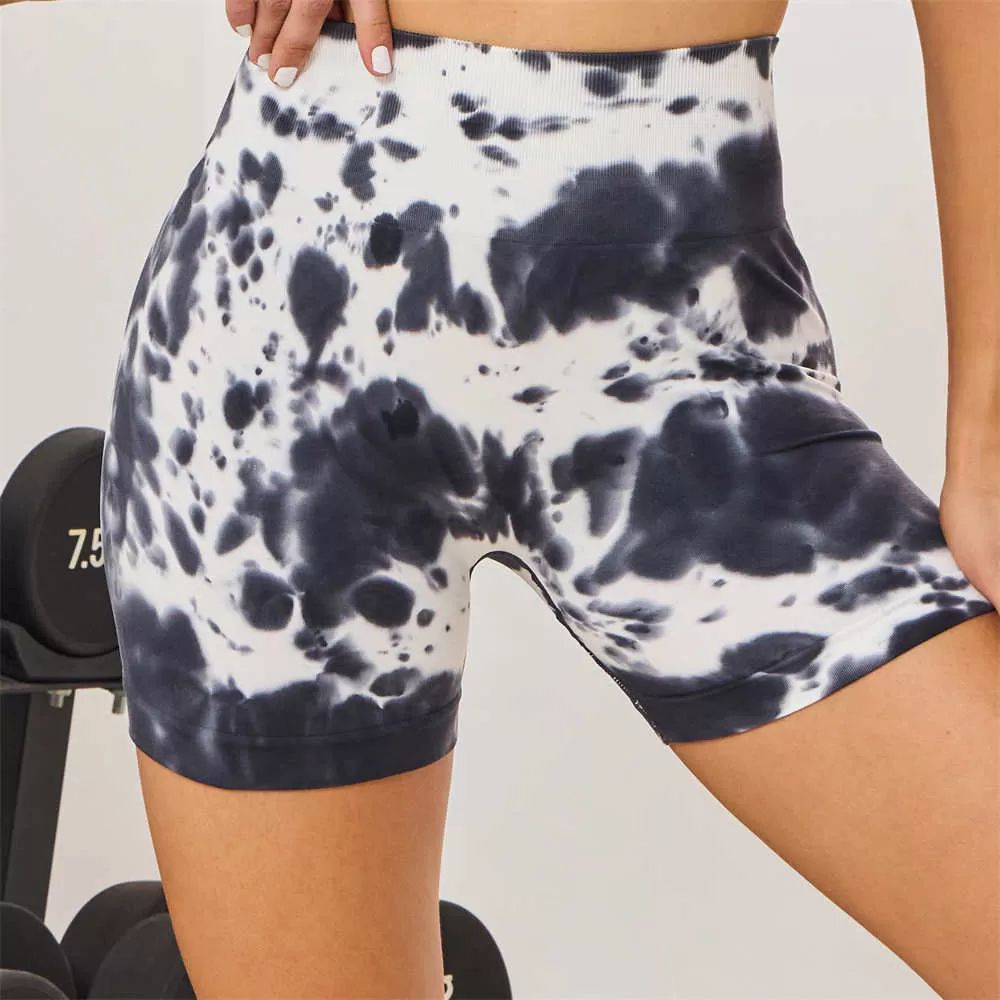 Seamless Tie-dye Gym Leggings Shorts